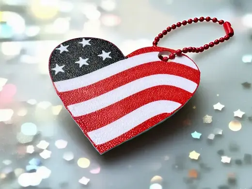 Patriotic Heart Keychain