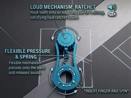 Ratchet & Silent Wheel - 2 in 1 Fidget Toy