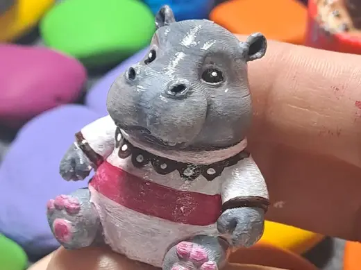 Moo Deng Christmas Ornament - Baby Hippo