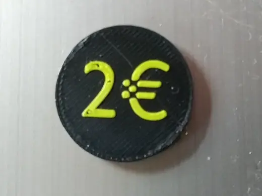Gettone per carrelli dimensione 2 Euro
