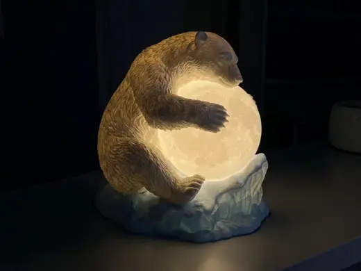 Arctic Polar Bear Moon Lamp