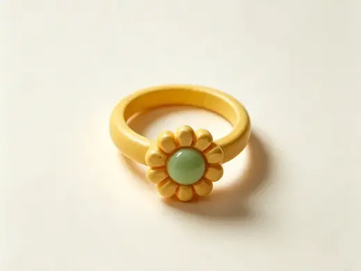 金色雏菊戒指-可爱儿童戒指-公主首饰过家家女童玩具