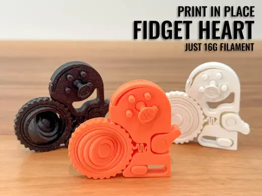 Small fidget heart toy | Print in Place