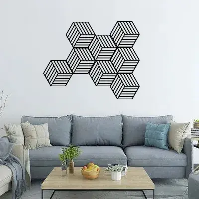 Hexagon Wall Art Decor 2D