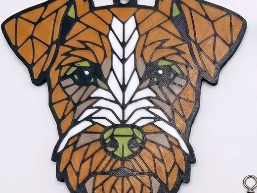 Terrier Suncatcher Wind Spinner — Stained-Glass