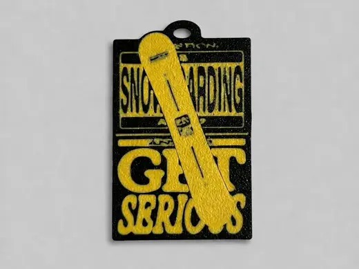 Snowboarding “Get Serious” Keychain