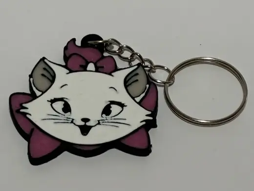 Cute Cat Keychain with Bow | 3D Printed Kitty Face