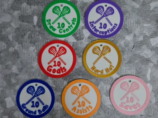 Girls Lacrosse Achievement Tokens
