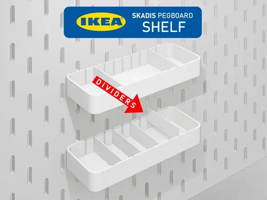 SKADIS Pegboard Adjustable Shelf with Dividers
