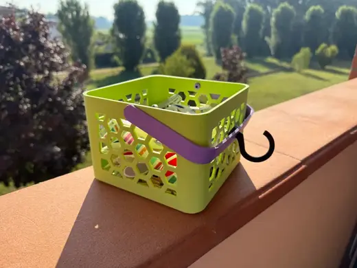 Hexagonal Hanging Clothespins Basket