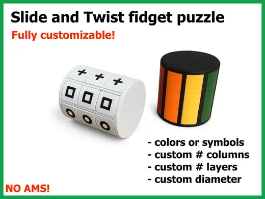 Slide and Twist fidget puzzle (Customizable!)