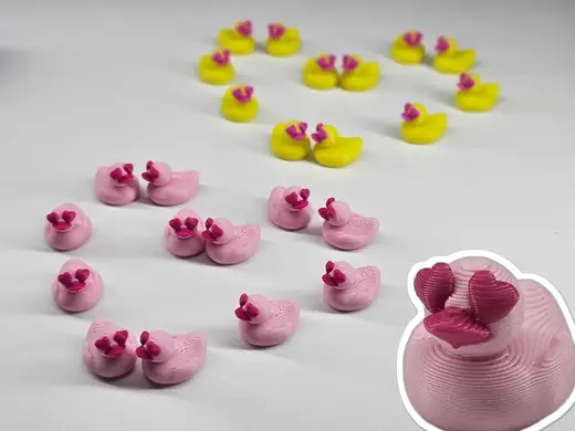 Cute Little Duck with Heart Eyes | Valentine Ducky