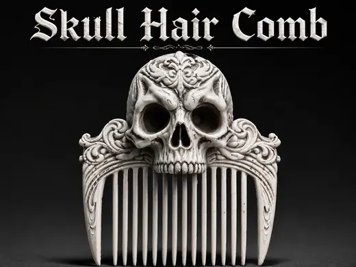 Skull Hair Comb | Gothic Printable Hair Accessory