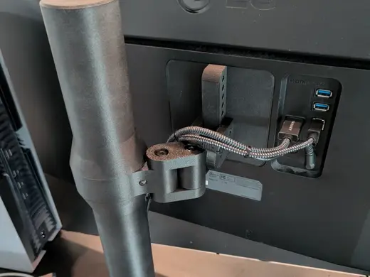 Thru Desk Monitor Pole - Hidden Cables