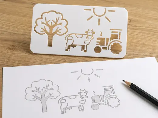 Farm Stencil –Drawing & Coloring Template