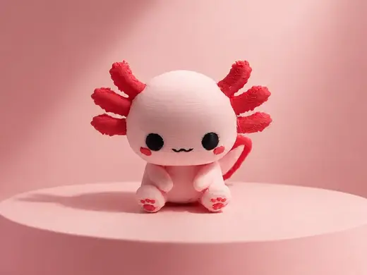 Cute Chibi Axolotl – Multicolor 3D Print