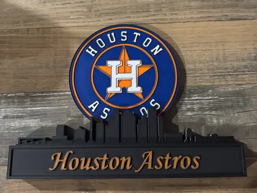 Houston Astro`s With skyline of Houston Texas MLB