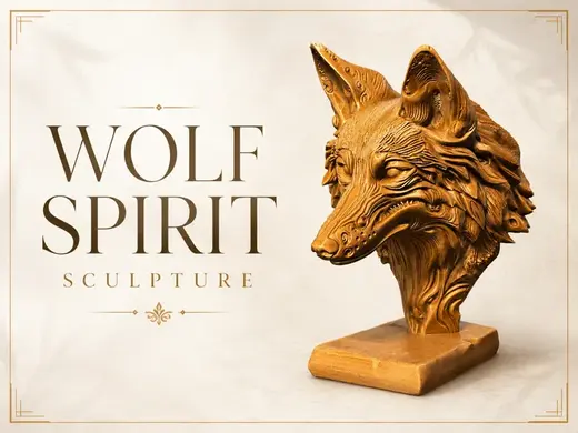 Wolf Spirit Bust – Ornamental Wolf Sculpture