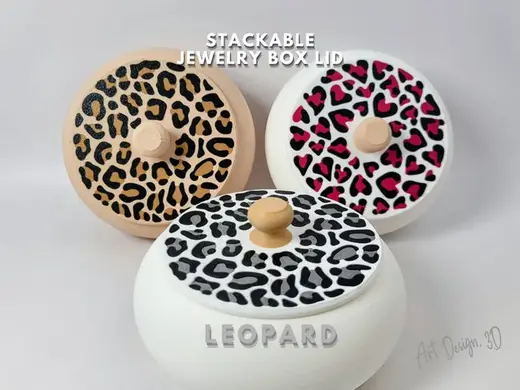 Leopard Pattern Lid for my stackable Jewelry Boxes