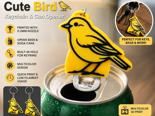 Canary Bird Can Opener & Keyring