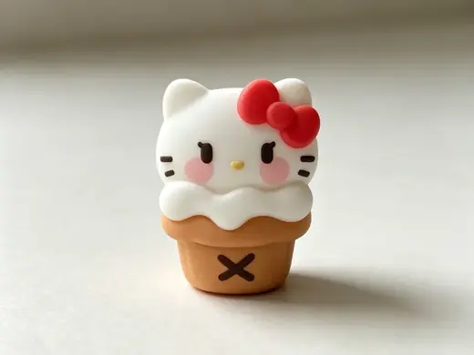 hellokitty冰淇淋-可爱三丽鸥大家族周边公仔摆件-儿童涂色玩具