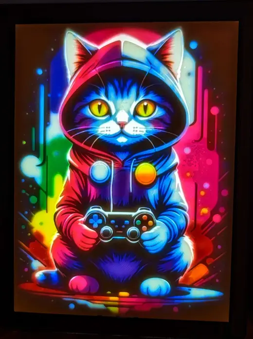 2D Art Lithophane "Gamer Cat"