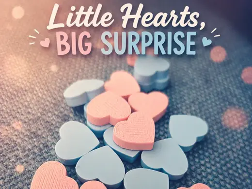 Little Hearts Big Surprise Gender Reveal Minimal
