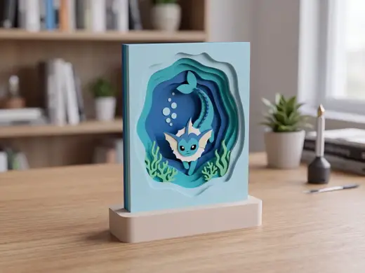 Shadow Box Pokemon #0134 - Vaporeon v1.2