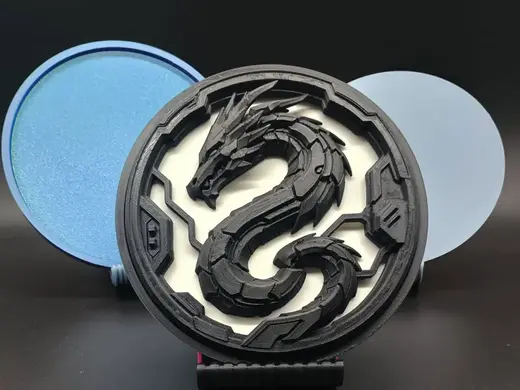 Mecha Cyber Dragon Layered Wall Art - No AMS