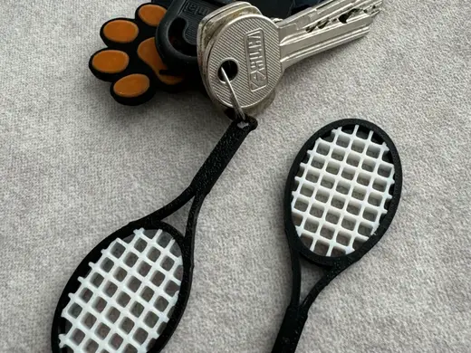 Tennis racket keychain - dual color