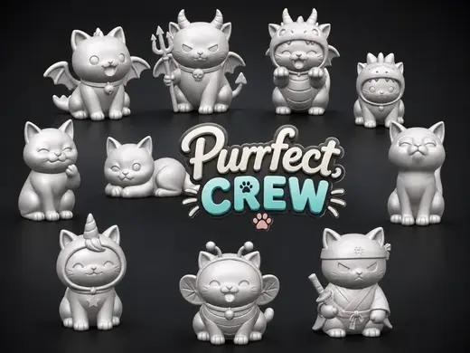 Purrfect Crew – Cute Mini Cat Collection
