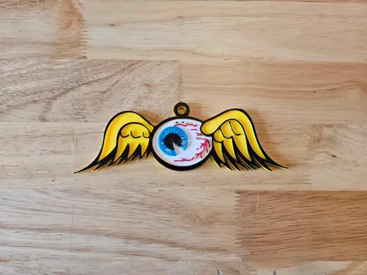 Von dutch flying eye christmas ornament