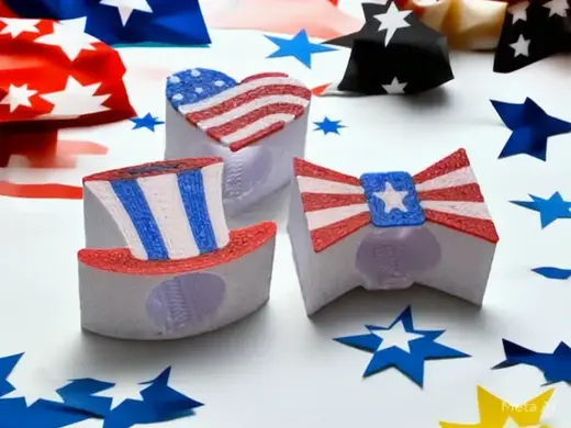 Flag Patriotic Straw Charms