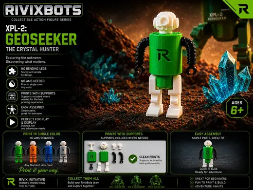 RivixBot XPL-2 GEOSEEKER - robot action figure