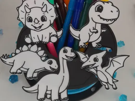 Kit Pintura Infantil Dinos Fofos Fácil Impressão