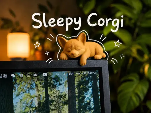 Sleeping Corgi Monitor Ornament