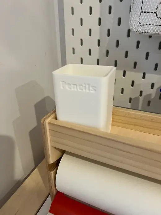 Container/pencil holder for Ikea Mala paper dispenser