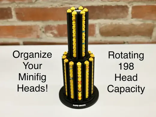 198-Head Minifigure Head Carousel, 2-Tier Compact