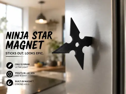 Ninja Star Fridge Magnet! - 8 grams only