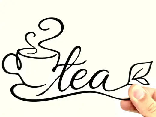 Elegant Tea One Line Wall Art