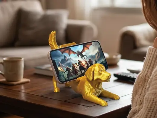 Golden Dog Phone Stand & Holder