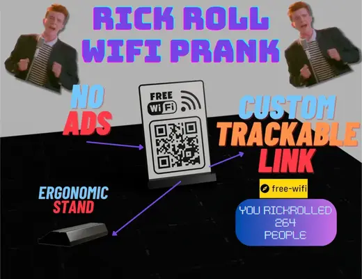 Rick Roll Free WiFi Prank- Trackable & NO ADS!