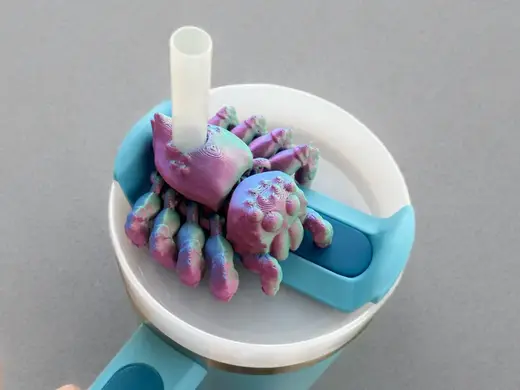 Articulated Jumping Spider Straw Topper