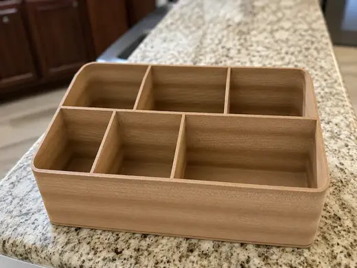 Woodgrain Compartment Desktop End table Organizer