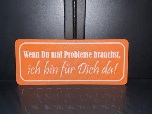 Lustiges Schild: Wenn du mal Probleme brauchst