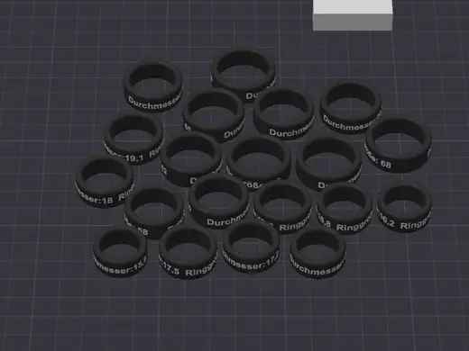 Ringgrößen-Tester, alle Größen von 50-69
