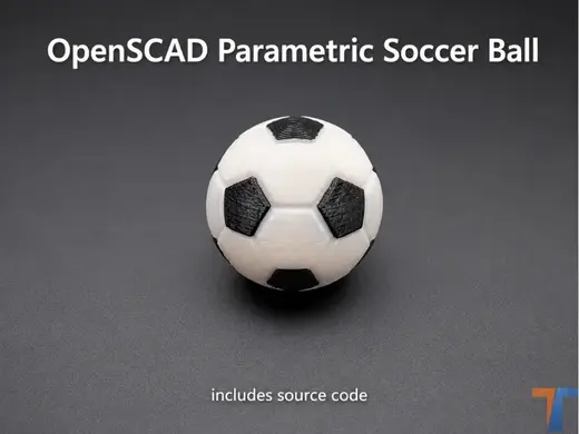 OpenSCAD Soccer Ball + Source Code