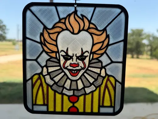 Pennywise Stained Glass Suncatcher — Dancing Clown