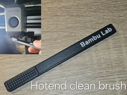 Hotend nozzle cleaning brush
