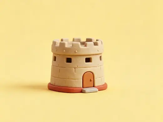 碉堡-中国特色古代建筑模型-微缩模型儿童过家家涂色玩具